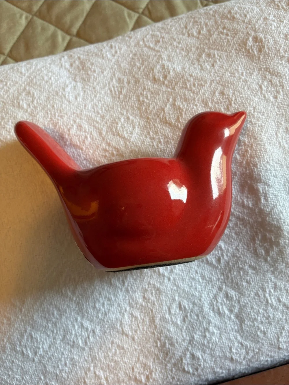 Pier 1 vintage Red Ceramic Bird Tea Light Holder